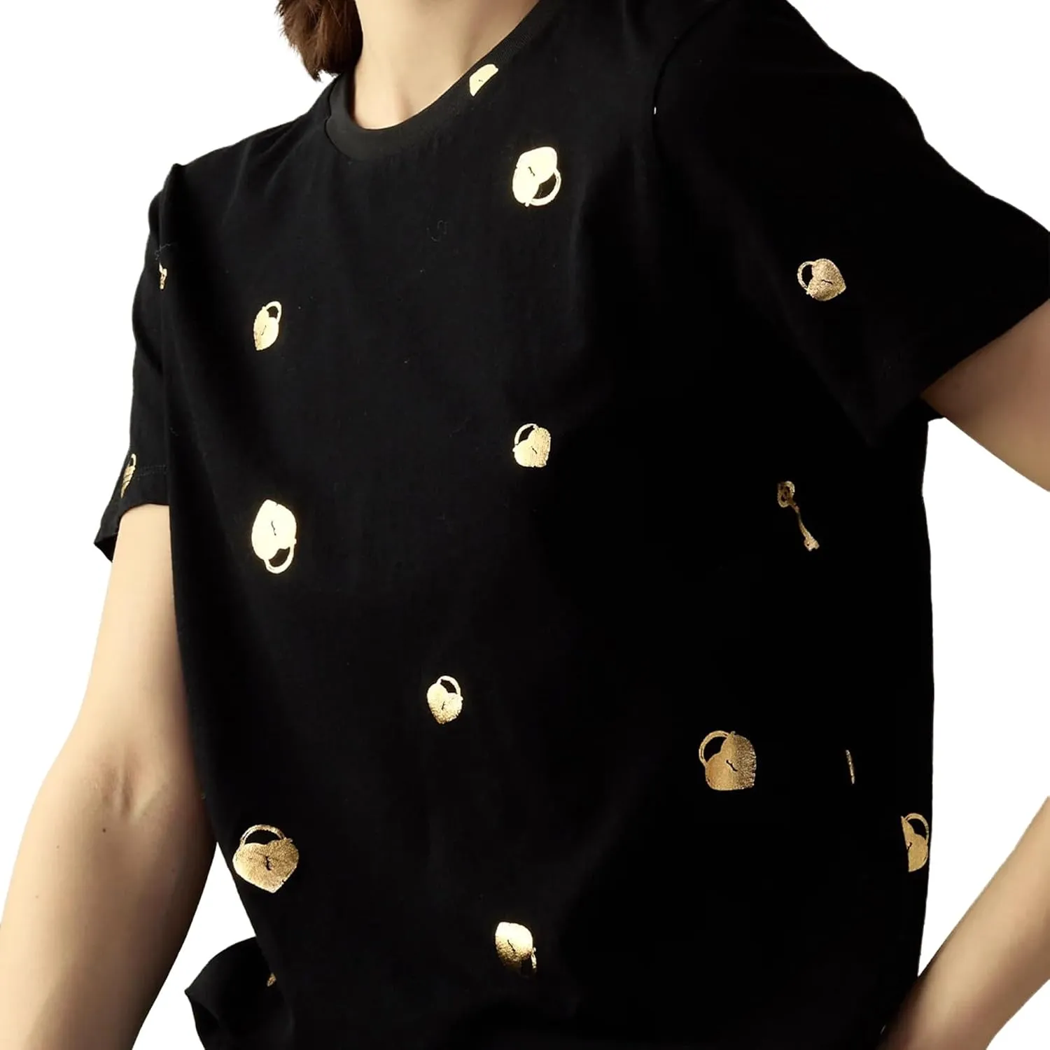 Cynthia Rowley Lock & Key Metallic Tee