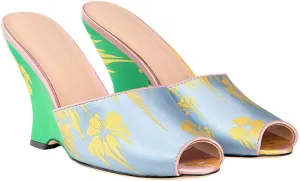 Cynthia Rowley Metallic Gold Foil Satin Wedge