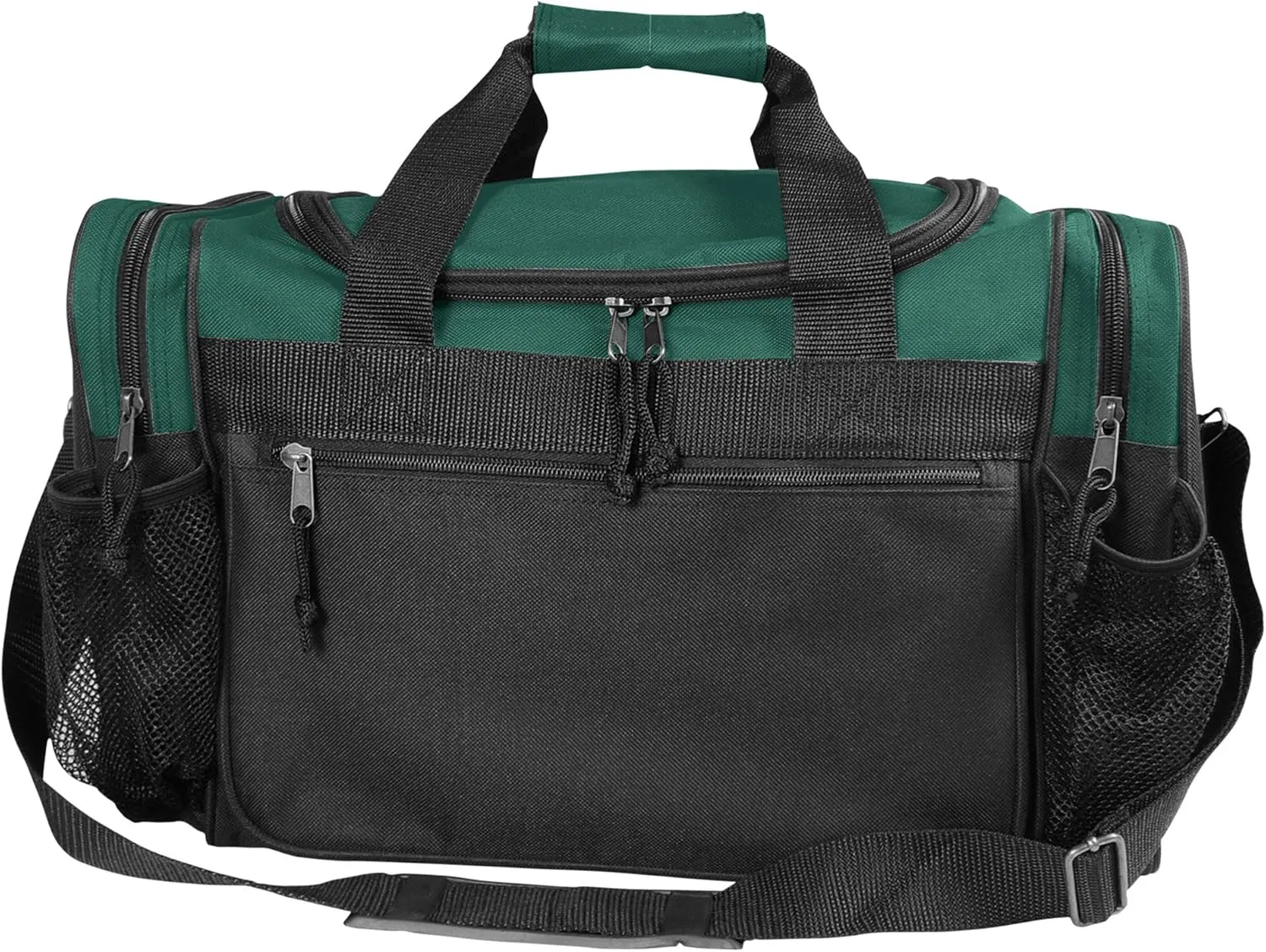 DALIX 17" Duffle Bag Dual Front Mesh Pockets (Black Gold Gray Dark Green Navy Blue Maroon Royal Blue Orange Pink Purple Red White