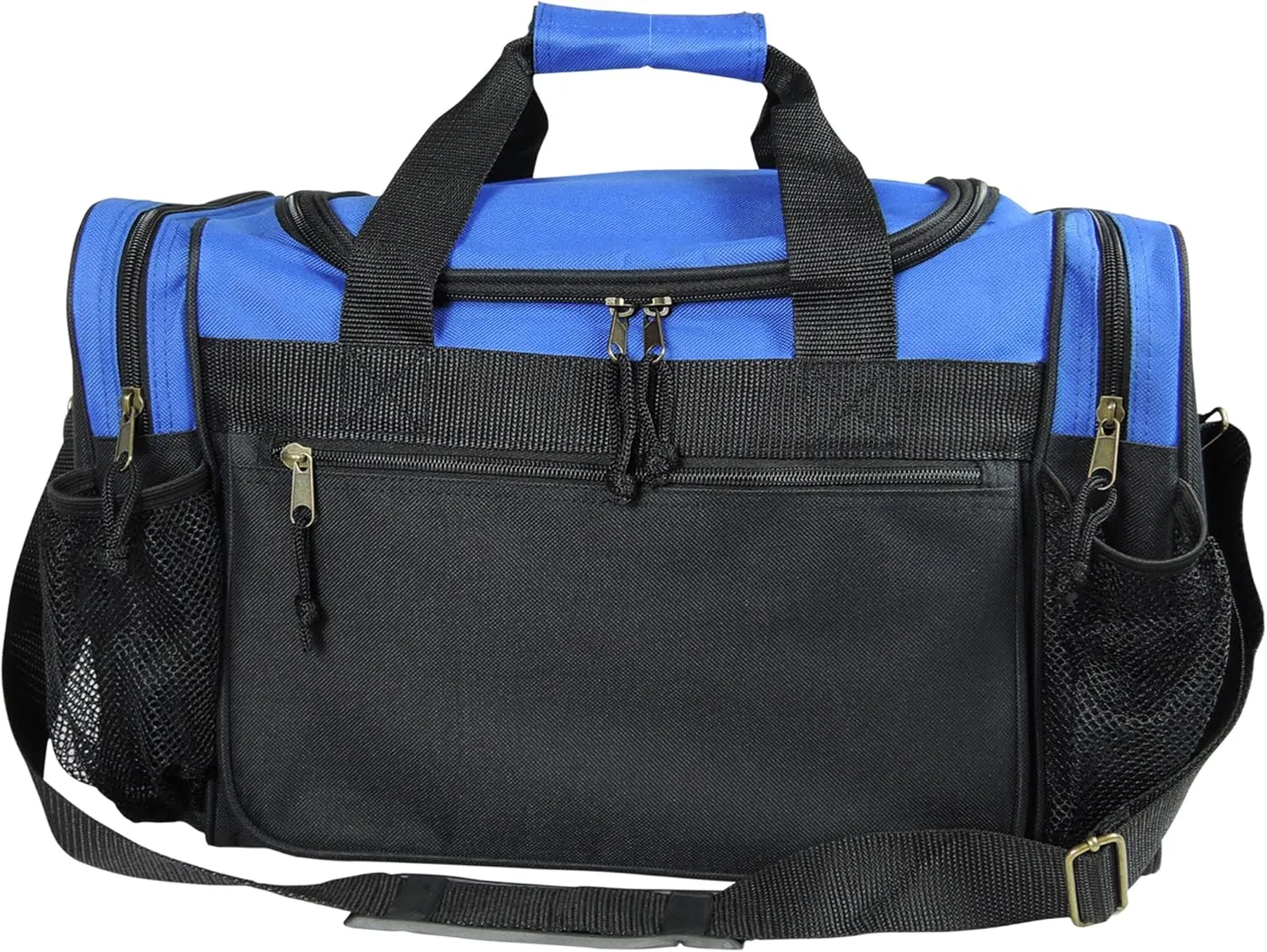 DALIX 17" Duffle Bag Dual Front Mesh Pockets (Black Gold Gray Dark Green Navy Blue Maroon Royal Blue Orange Pink Purple Red White