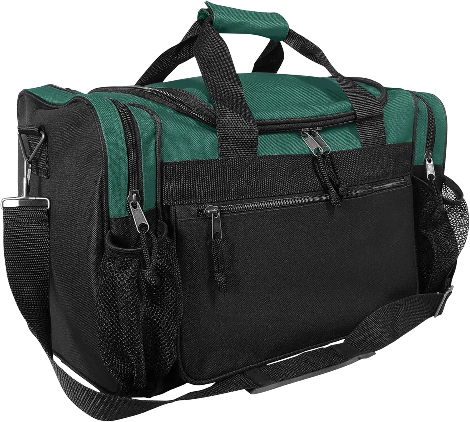 DALIX 17" Duffle Bag Dual Front Mesh Pockets (Black Gold Gray Dark Green Navy Blue Maroon Royal Blue Orange Pink Purple Red White