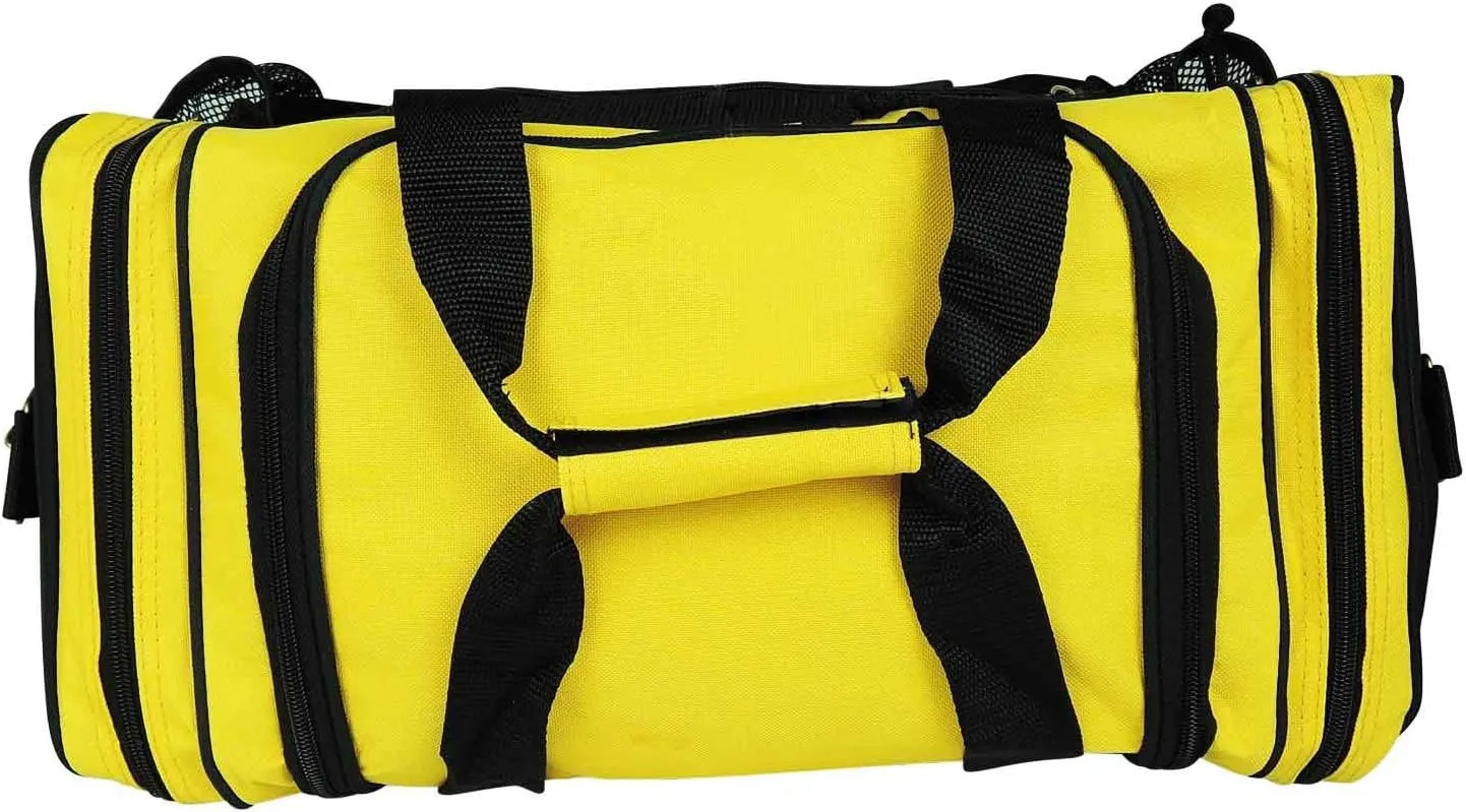 DALIX 17" Duffle Bag Dual Front Mesh Pockets (Black Gold Gray Dark Green Navy Blue Maroon Royal Blue Orange Pink Purple Red White