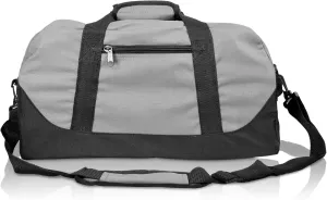 DALIX 18" Two Tone Duffle Bag Medium Black Red Blue Gold Pink Purple Gray