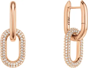 Daniel Wellington Crystal Link Earrings, Unisex Dangle Earrings with CZ Crystal, 316L Stainless Steel