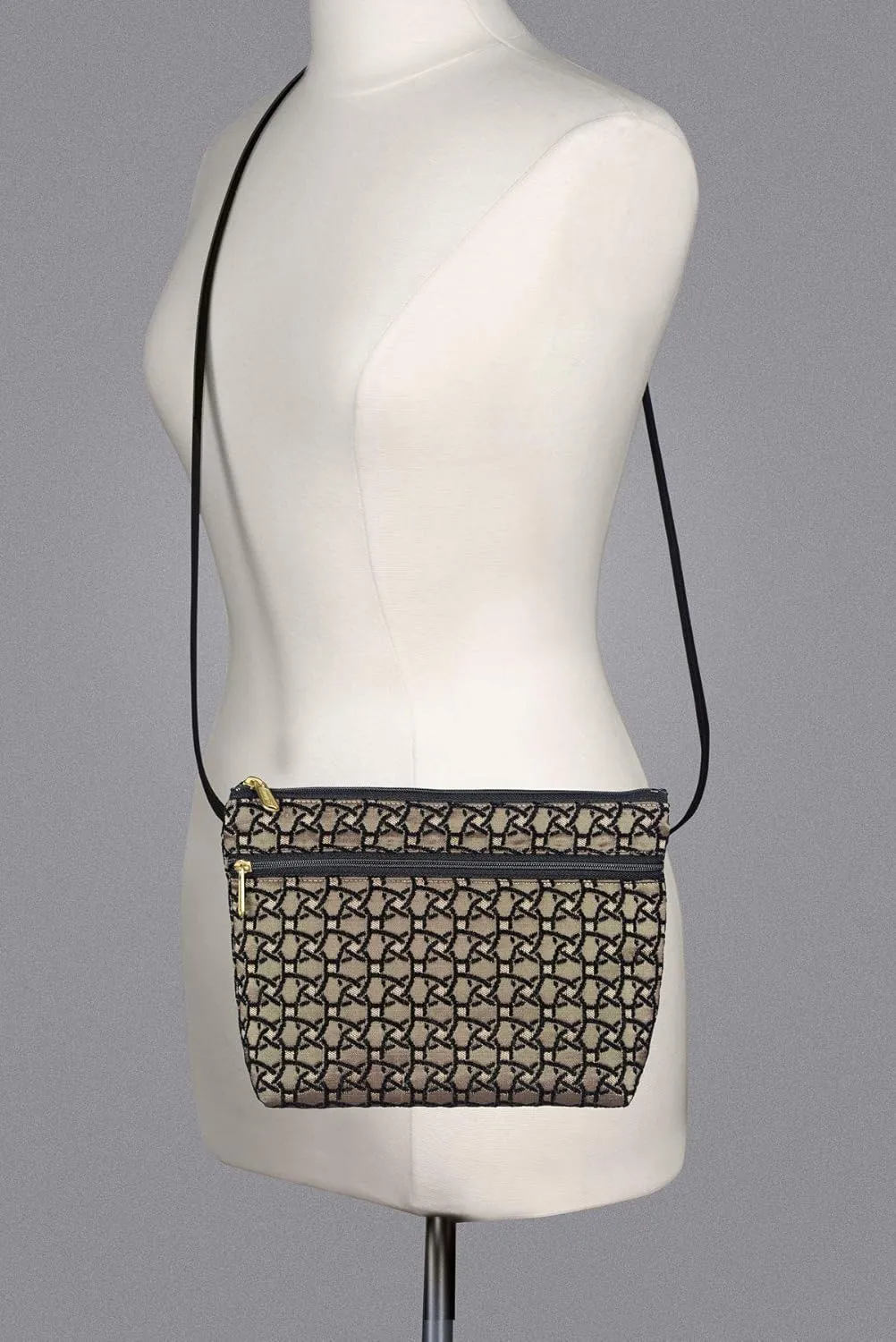 Danny K. Women's Tapestry Zipper Purse Crossbody Handbag, Adjustable Cord, Handmade in USA