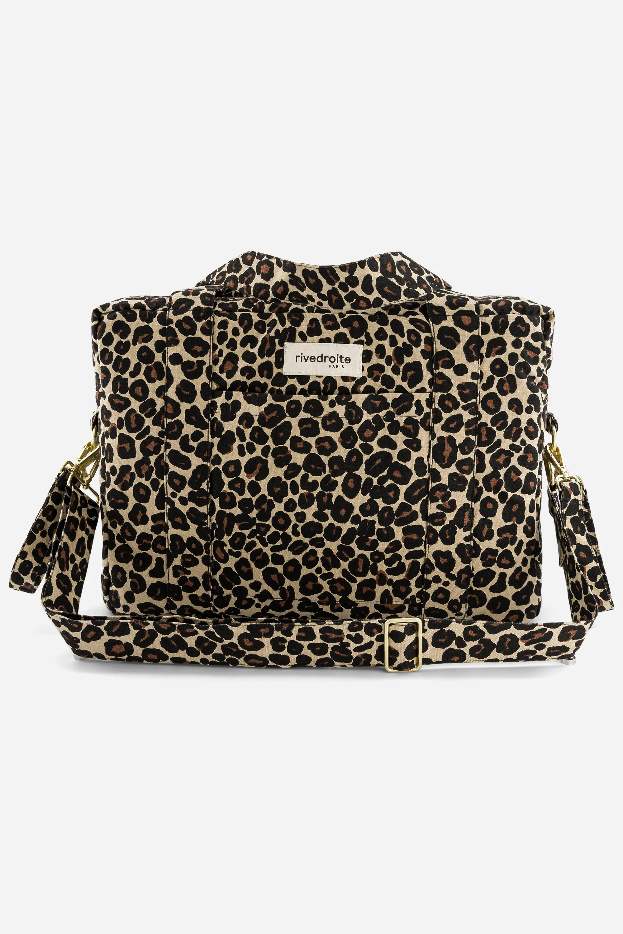 Darcy the anti diaper bag - Recycled cotton Leopard Beige sand