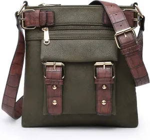 Dasein Women Lightweight Crossbody Bags Soft Vegan Leather Messenger Bag Shoulder Bag Travel Purse