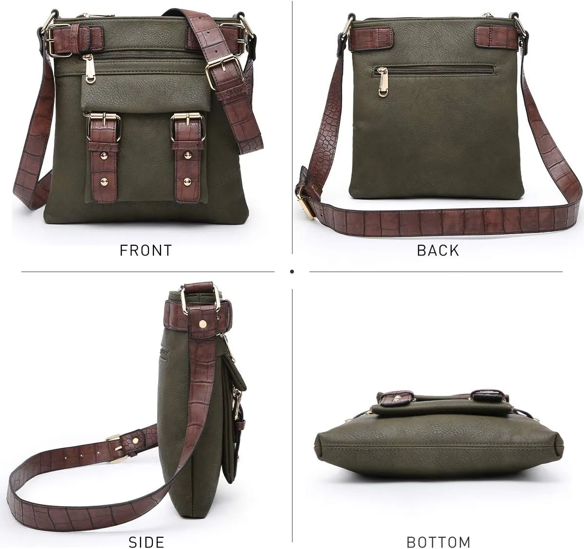 Dasein Women Lightweight Crossbody Bags Soft Vegan Leather Messenger Bag Shoulder Bag Travel Purse