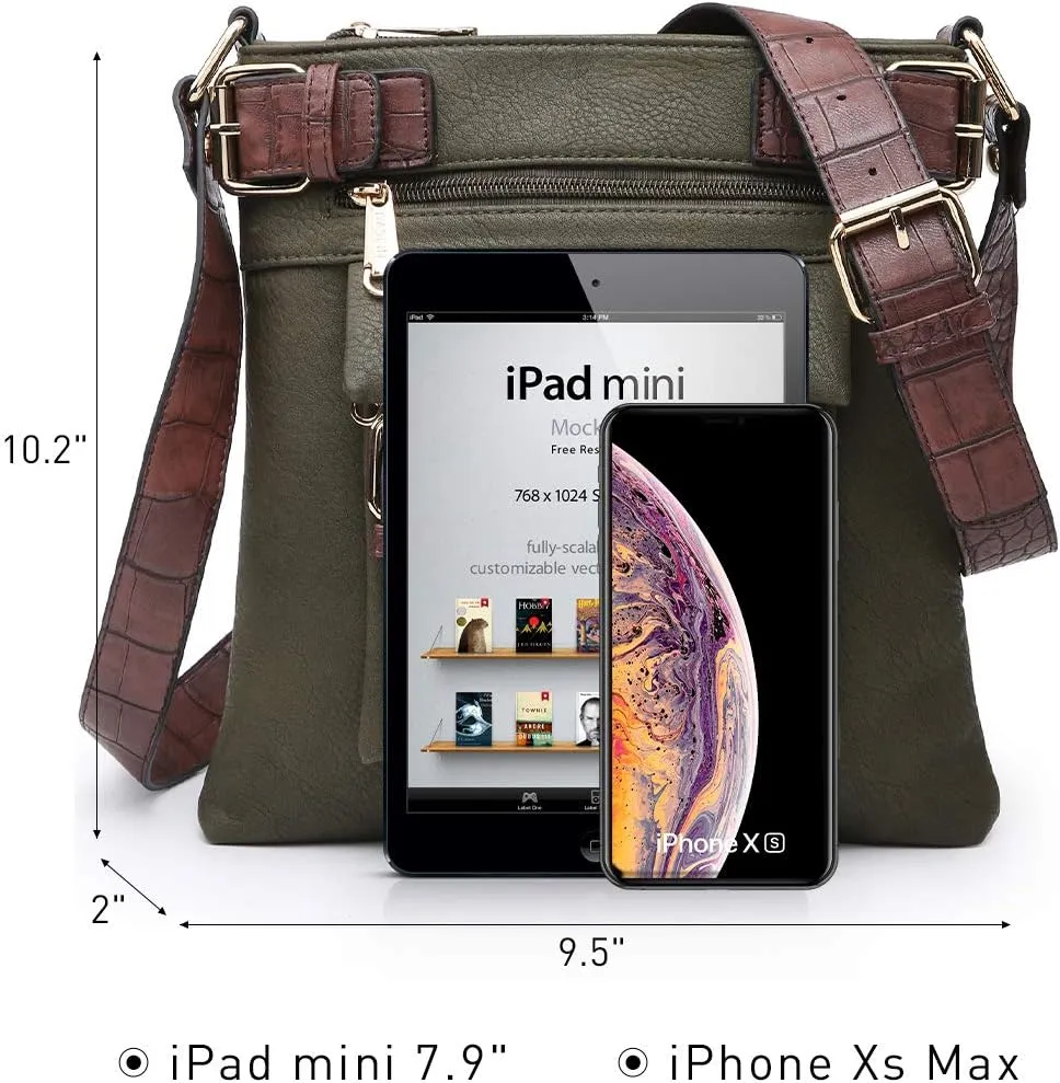 Dasein Women Lightweight Crossbody Bags Soft Vegan Leather Messenger Bag Shoulder Bag Travel Purse