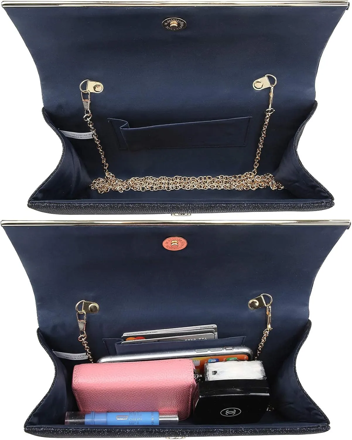 Dasein Women's Evening Bag Glitter Clutch Wedding Bridal Purse Sparkle Cocktail Party Prom Handbag