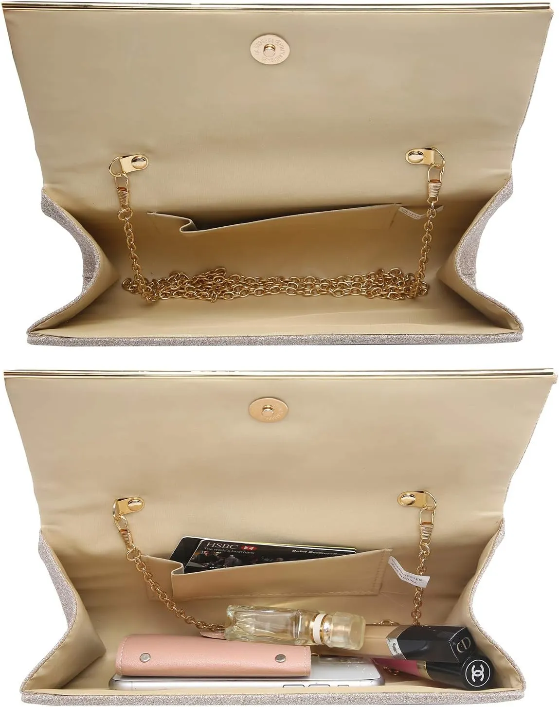 Dasein Women's Evening Bag Glitter Clutch Wedding Bridal Purse Sparkle Cocktail Party Prom Handbag