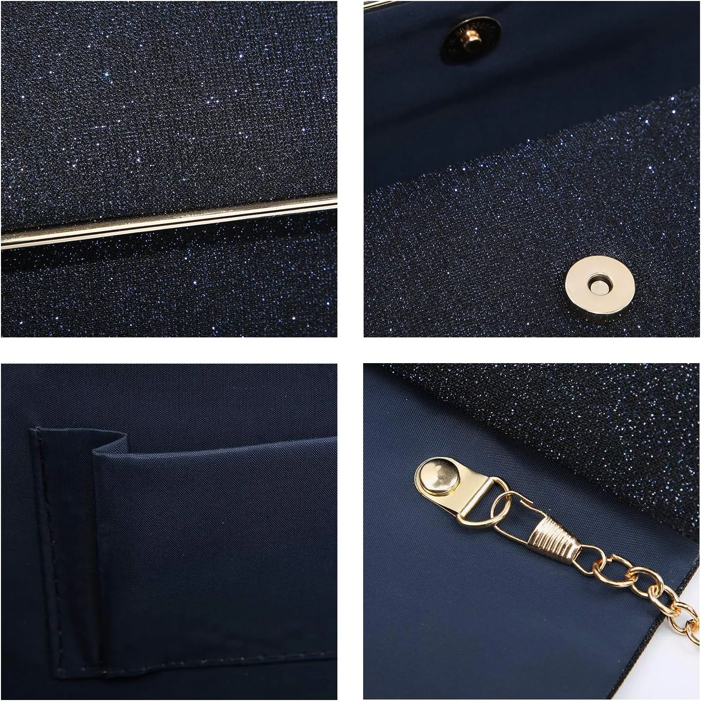 Dasein Women's Evening Bag Glitter Clutch Wedding Bridal Purse Sparkle Cocktail Party Prom Handbag