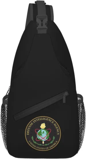 Defense Intelligence Agency Black Crossbody Bags For Women Men Chest Backpack Gym Shoulder Bag Travel Outdoor Sports Casual Crossbody Bags