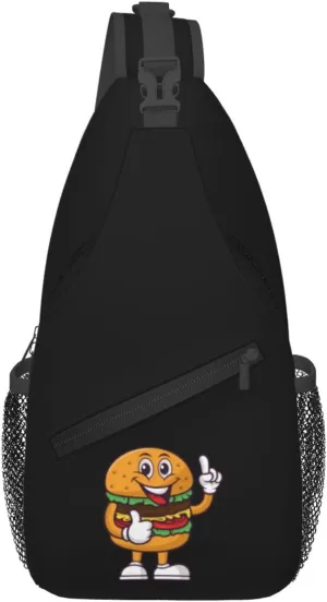 Delicious Burger Crossbody Bags For Women Men Chest Backpack Gym Shoulder Bag Travel Outdoor Sports Casual Crossbody Bags