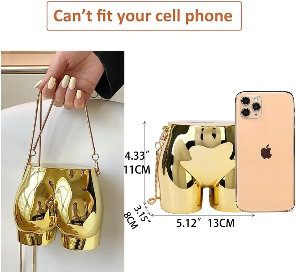 Design Evening Clutch Handbags Mini Silver Acrylic Purse for Women Novelty Funny Silver Crossbody Unique Shoulder Bag