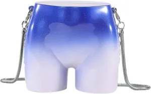 Design Evening Clutch Handbags Mini Silver Acrylic Purse for Women Novelty Funny Silver Crossbody Unique Shoulder Bag