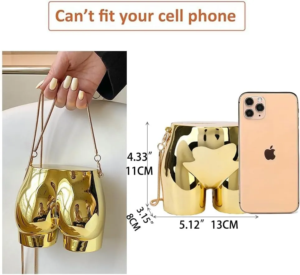 Design Evening Clutch Handbags Mini Silver Acrylic Purse for Women Novelty Funny Silver Crossbody Unique Shoulder Bag