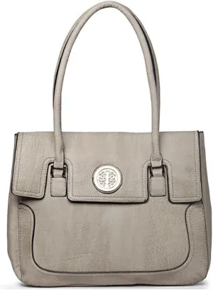 Designer Golden Medallion bold stitch multi pockets zippers L satchel Bag tote