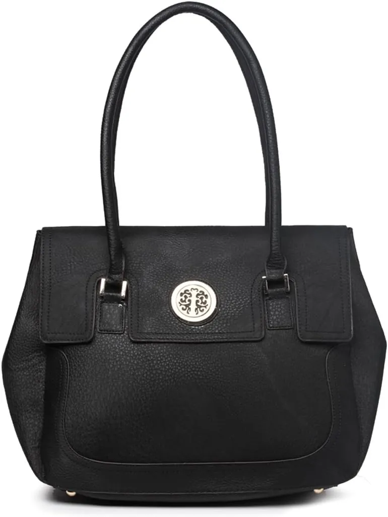 Designer Golden Medallion bold stitch multi pockets zippers L satchel Bag tote