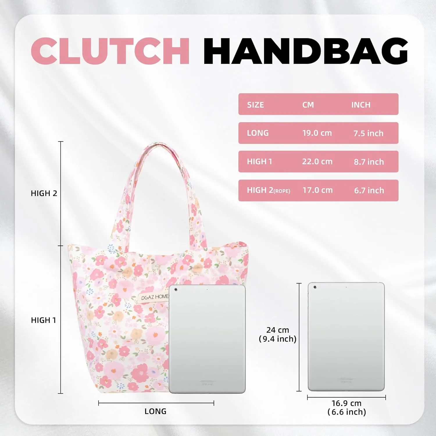 DGAZ Women Clutch Top Handle Bag Wristlet Small Tote Purse Paired with the same patterned Scrunchies for Women