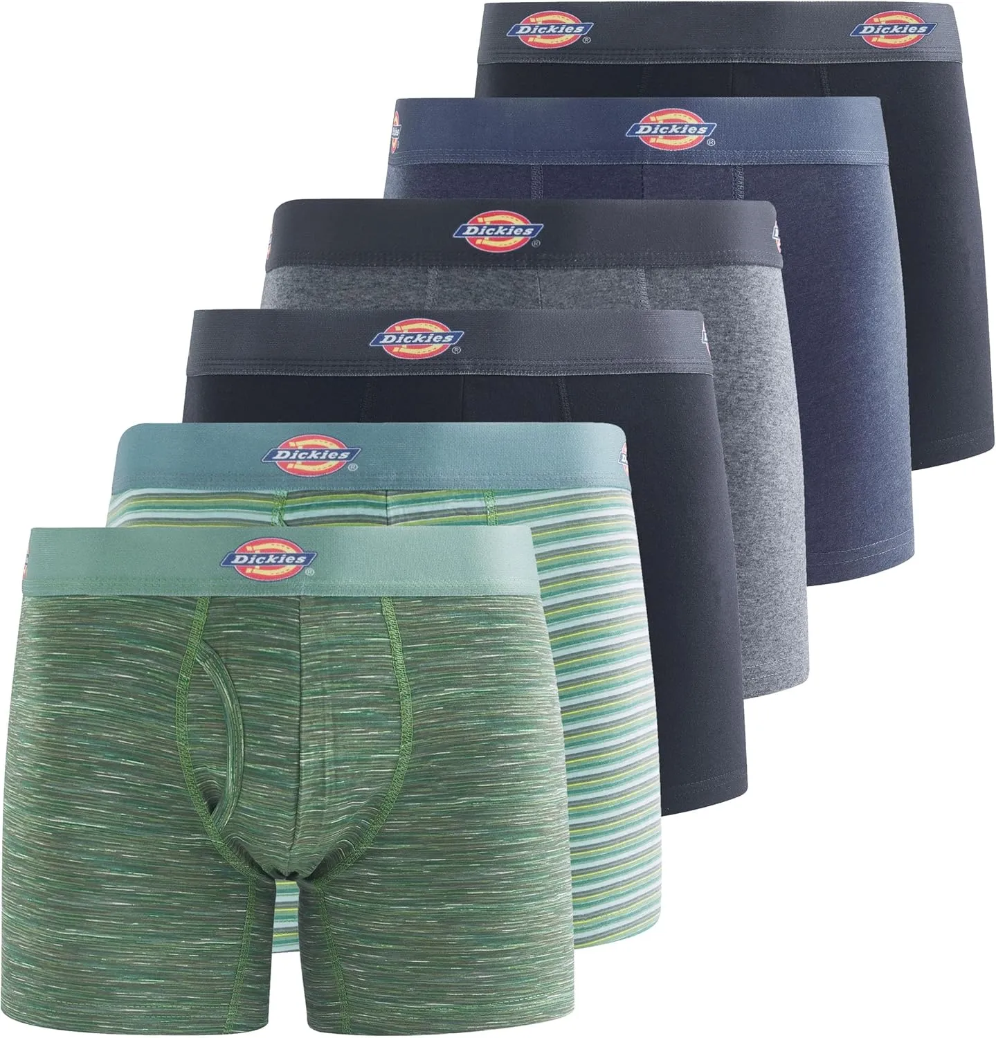 Dickies Mens Underwear 6 Pack Boxers for Men Breathable Cotton Boxer Briefs