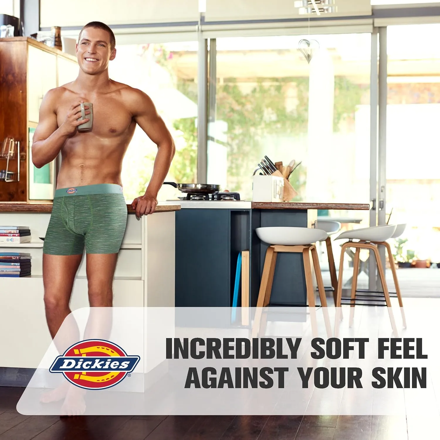 Dickies Mens Underwear 6 Pack Boxers for Men Breathable Cotton Boxer Briefs