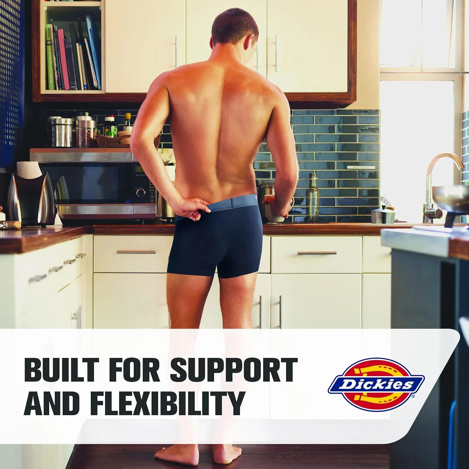 Dickies Mens Underwear 6 Pack Boxers for Men Breathable Cotton Boxer Briefs