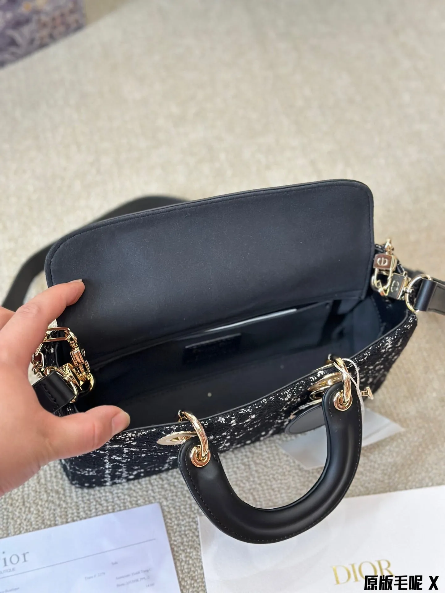 Dior's new tweed bag shoulder bag cross body bag crossbody bag