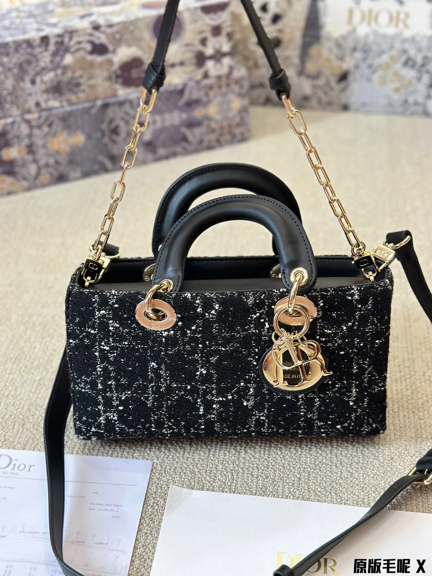Dior's new tweed bag shoulder bag cross body bag crossbody bag