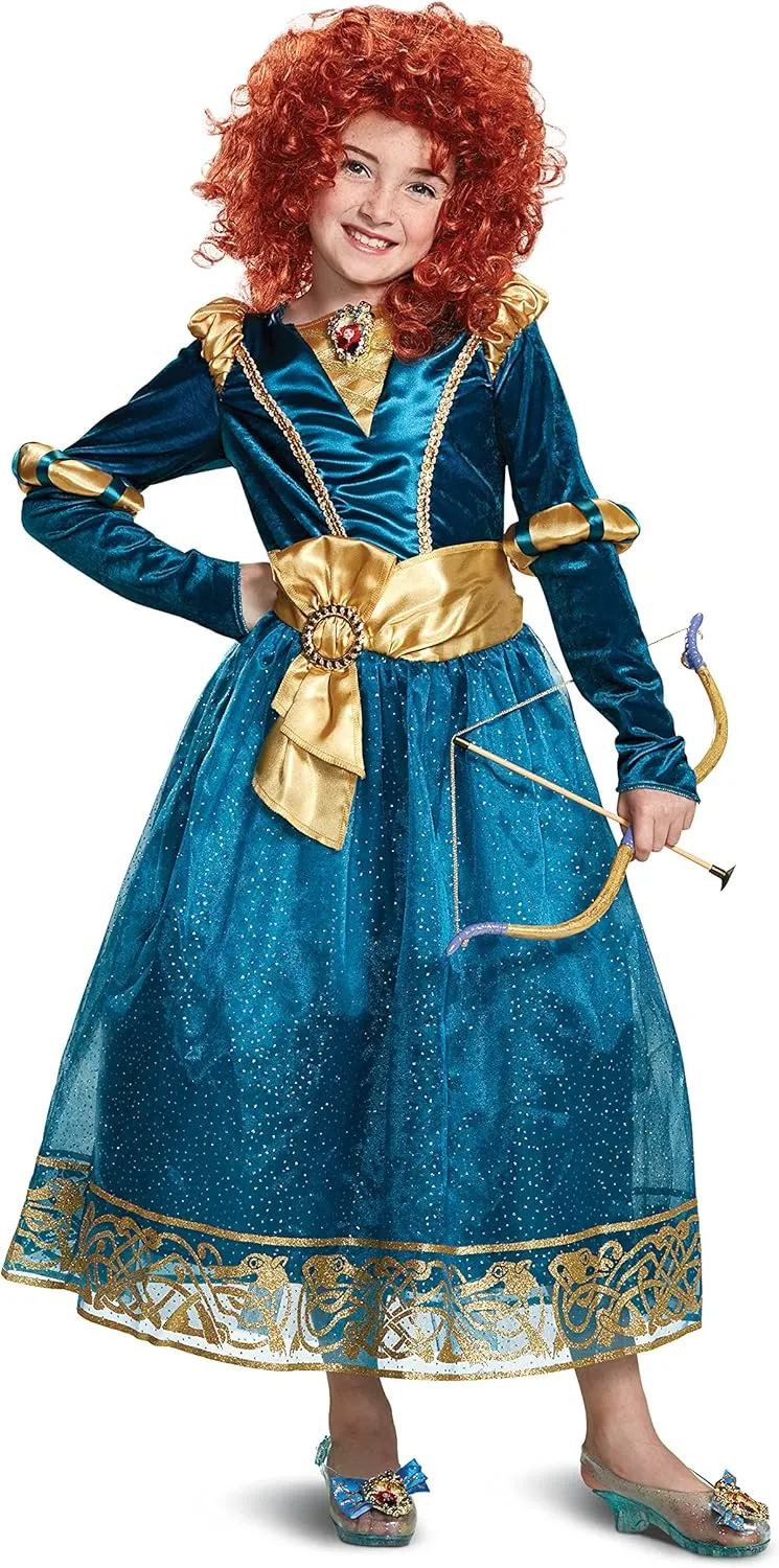 Disguise Disney Princess Merida Brave Deluxe Girls' Costume Green, Medium/(7-8)