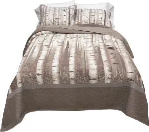 Donna Sharp Twin Quilt - Birch Forest Cotton Lodge Quilt with Multicolored Pattern - Machine Washable