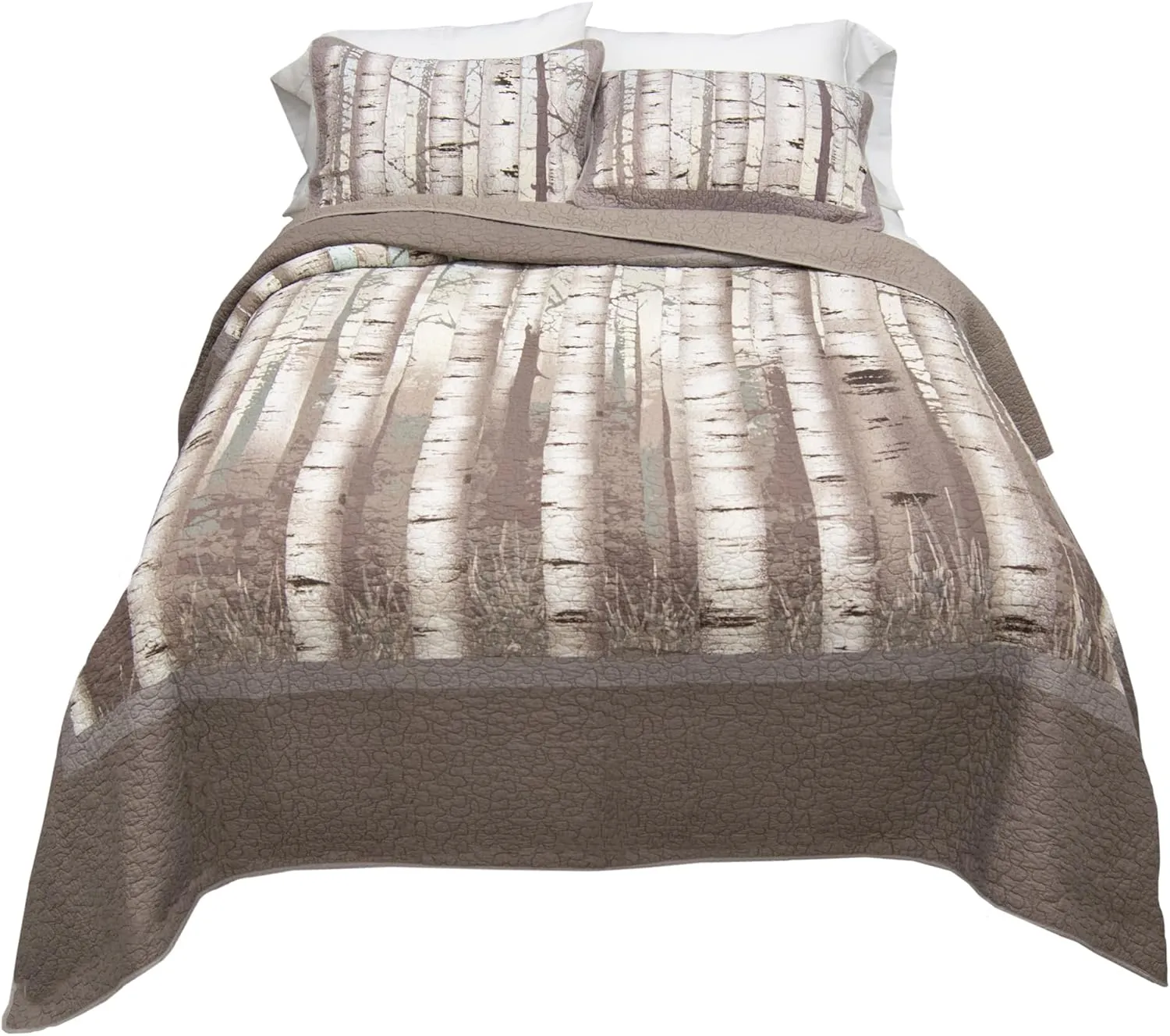 Donna Sharp Twin Quilt - Birch Forest Cotton Lodge Quilt with Multicolored Pattern - Machine Washable