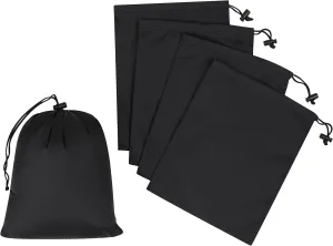 Drawstring Bag - UltraLight Nylon Cinch and Ditty Pouch For Packing, Storing, Goodie Bag (5 pack, Black, 7 x 9 inch)