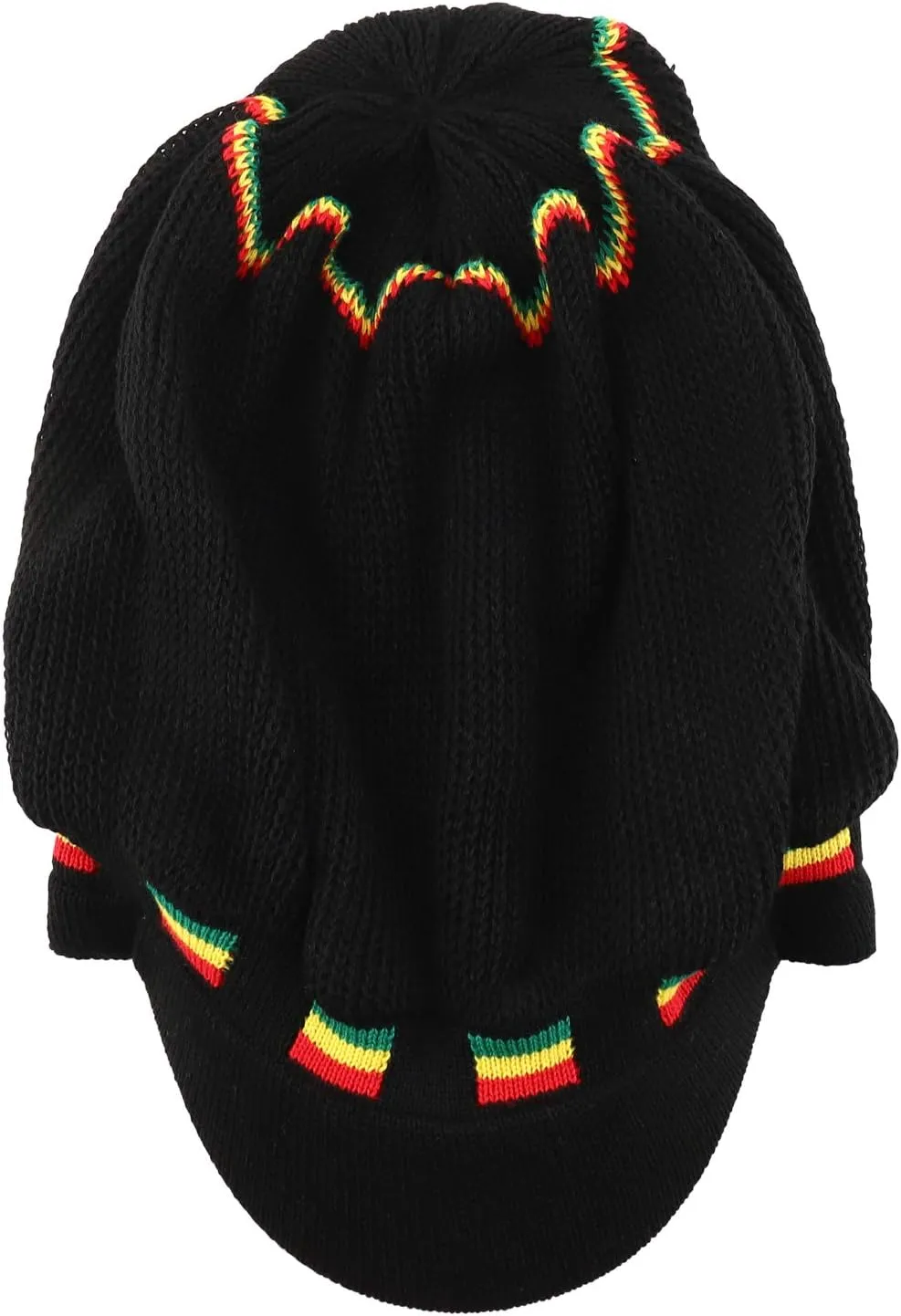 Dreadlock Cotton Oversized Baggy Rasta Patterned Knit Visored Beanie