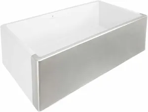 Dreamer Fireclay Farmhouse Kitchen Sink - 30" x 17.75" x 10" Silver Metallic Finish,Silver Finish