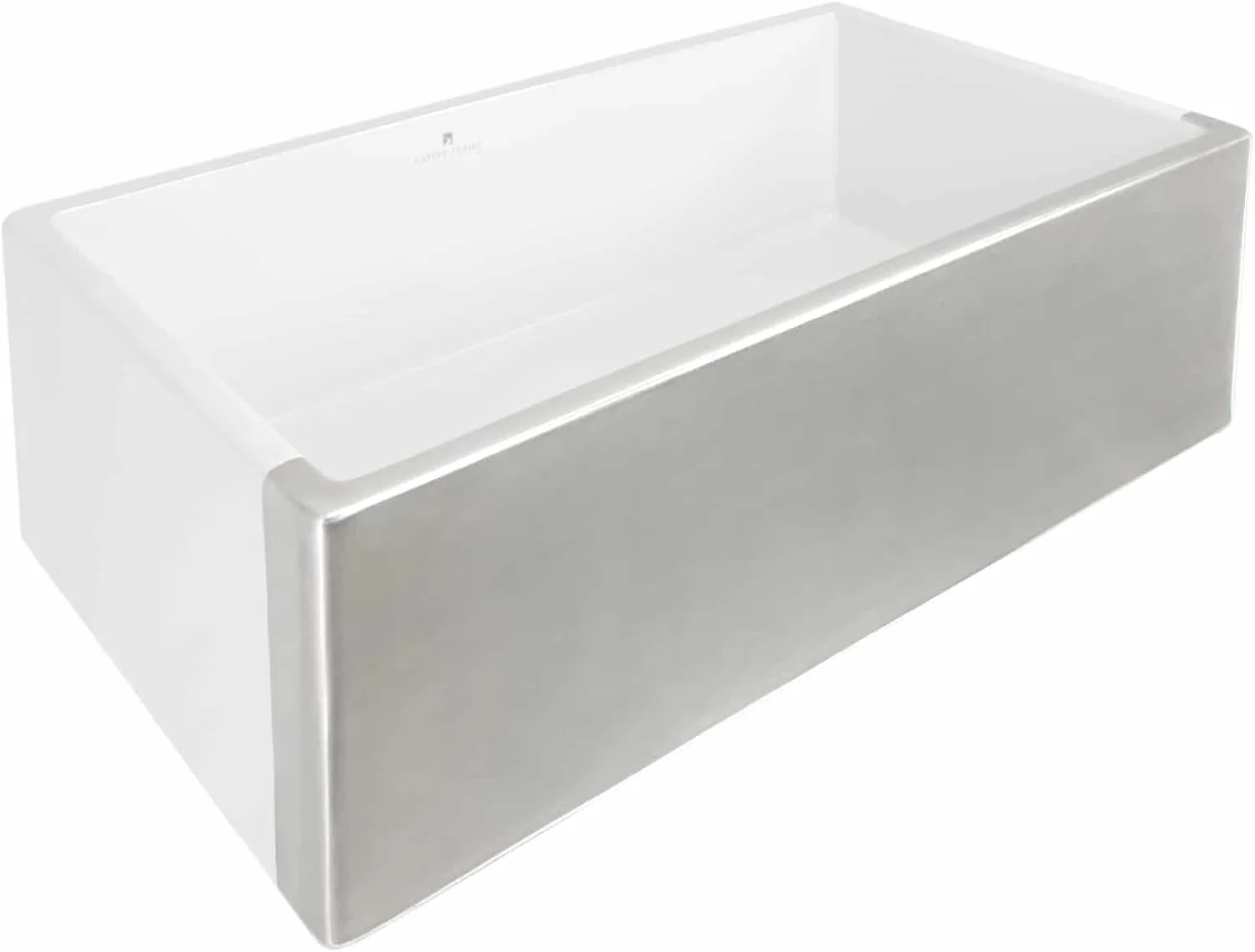 Dreamer Fireclay Farmhouse Kitchen Sink - 30" x 17.75" x 10" Silver Metallic Finish,Silver Finish