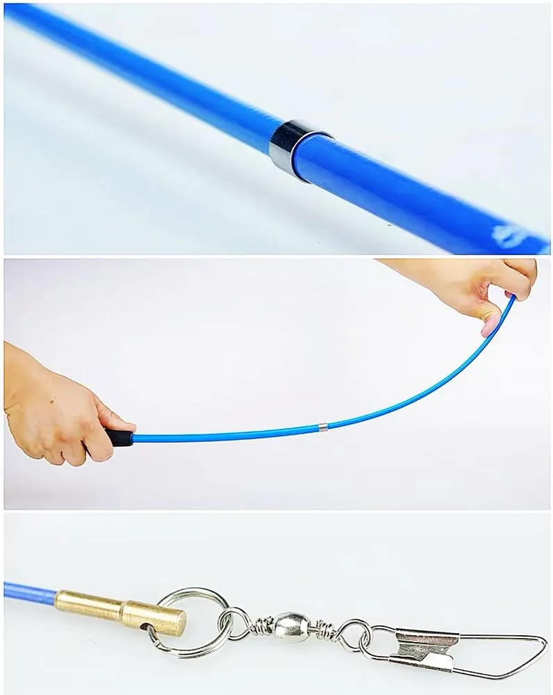 DSJUGGLING 3 Meters (9.8 FT) Golden Scale Dragon Poi, Outdoor Flinging Fitness Dragon Dance 3D Rainbow Color Dragon Ribbon Streamer with Fiberglass Handstick   Travel Bag! (Holographic Blue)