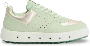 ECCO Womens Golf Street 720 Full Grain Leather Gold Metallic Matcha Trainers 11-11.5 US