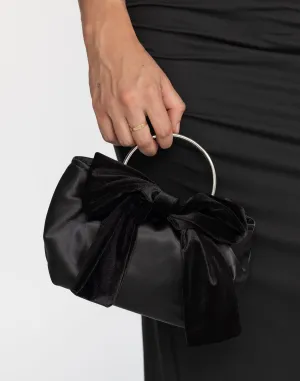 Ellen Handle Bag (Black Satin) - By Billini