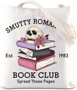 ENSIANTH Smutty Romance Tote Bag Literature Bookish Gift Spicy Reader Lover Gift Smut Book Reader Handle Bag