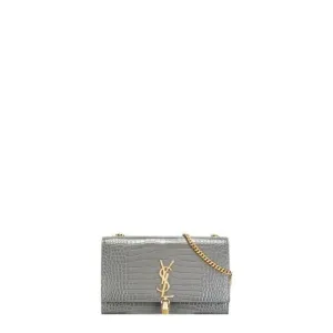 ESMEE - Small Kate Tassel Bag With Chain Croc Grey