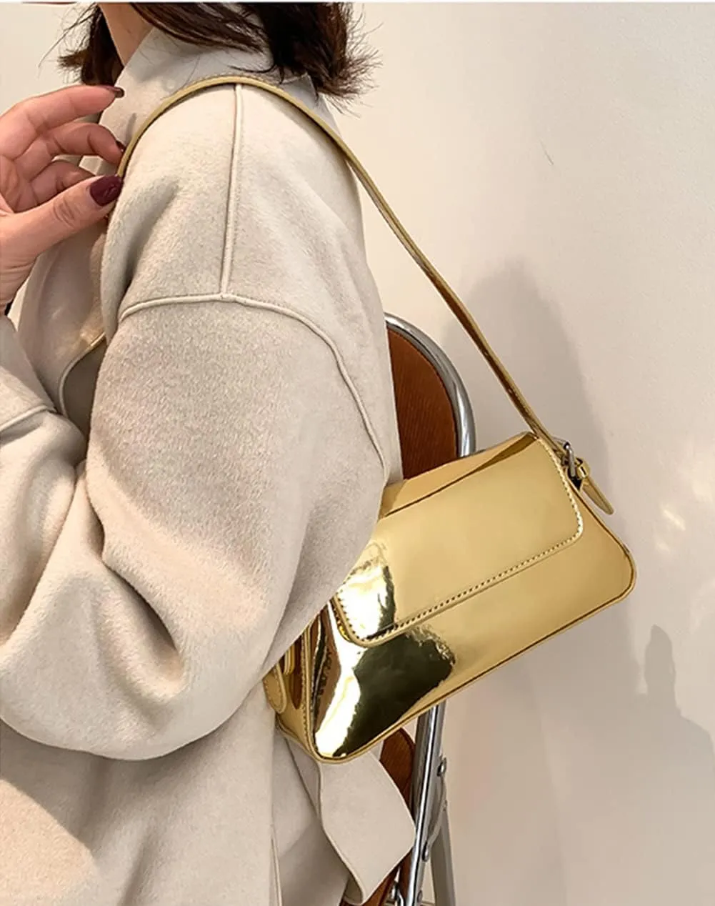Evening Bag Women Clutch Y2k Sparkly Silver Purse Tote Handbag Shoulder Party Purses Cute Metallic Crossbody Bags 2025