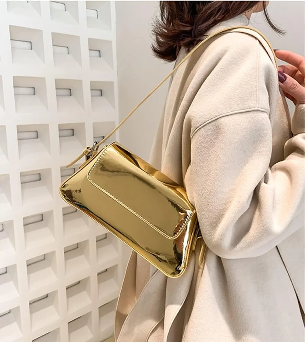 Evening Bag Women Clutch Y2k Sparkly Silver Purse Tote Handbag Shoulder Party Purses Cute Metallic Crossbody Bags 2025