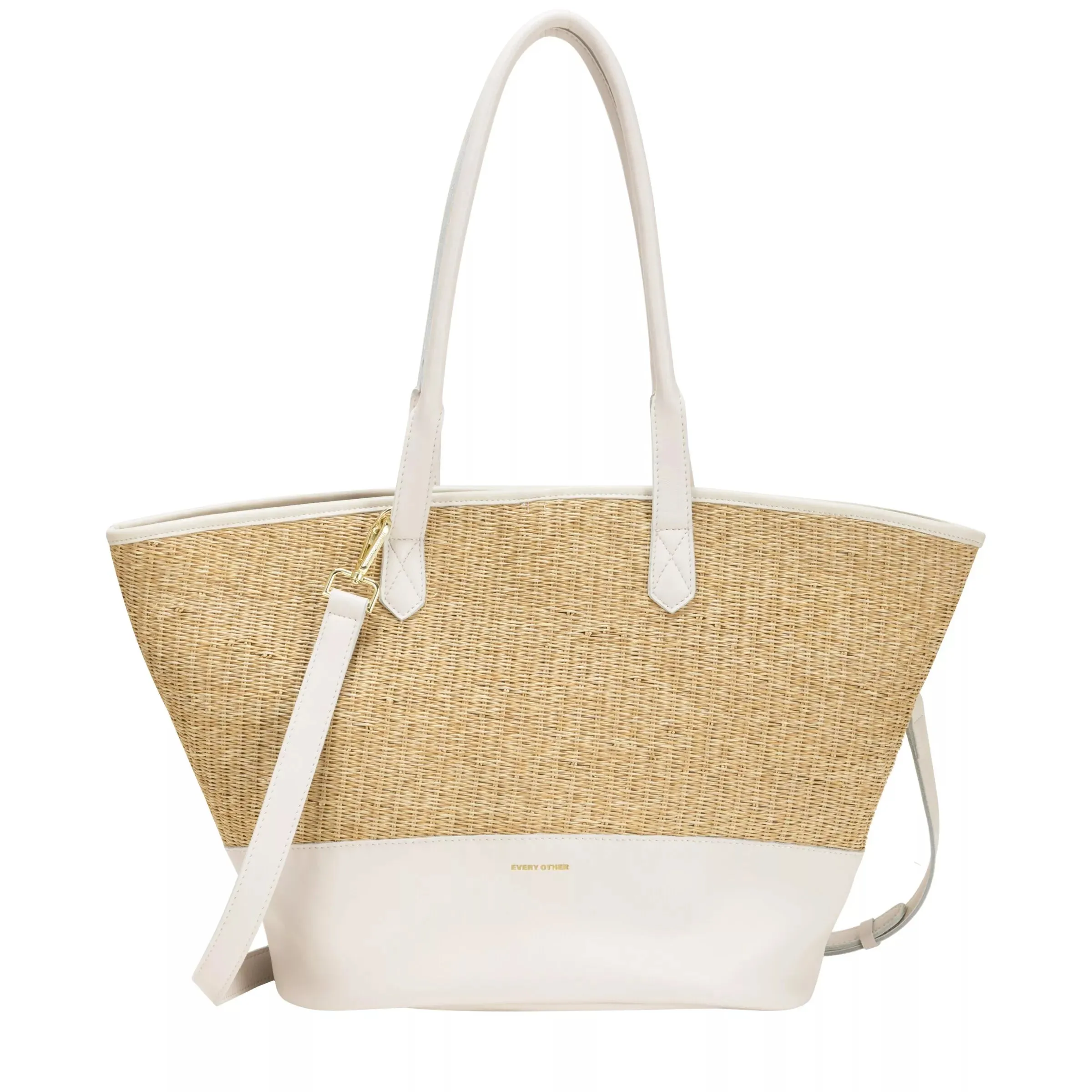 Every Other XL Soleil Rattan Tote Bag | White