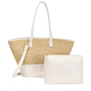 Every Other XL Soleil Rattan Tote Bag | White