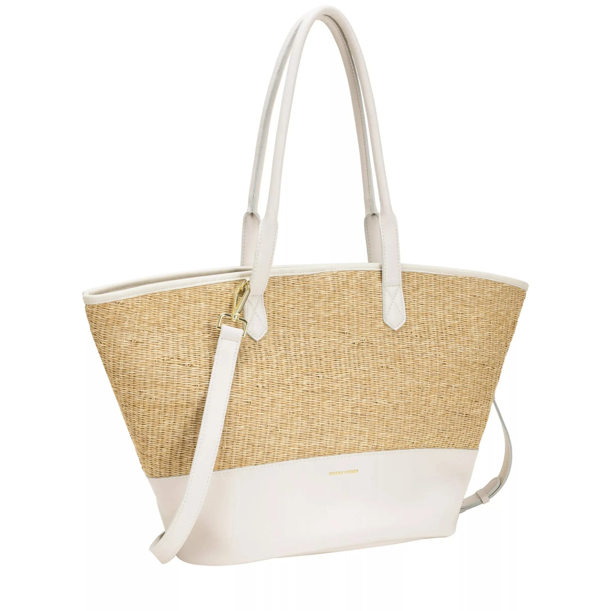 Every Other XL Soleil Rattan Tote Bag | White