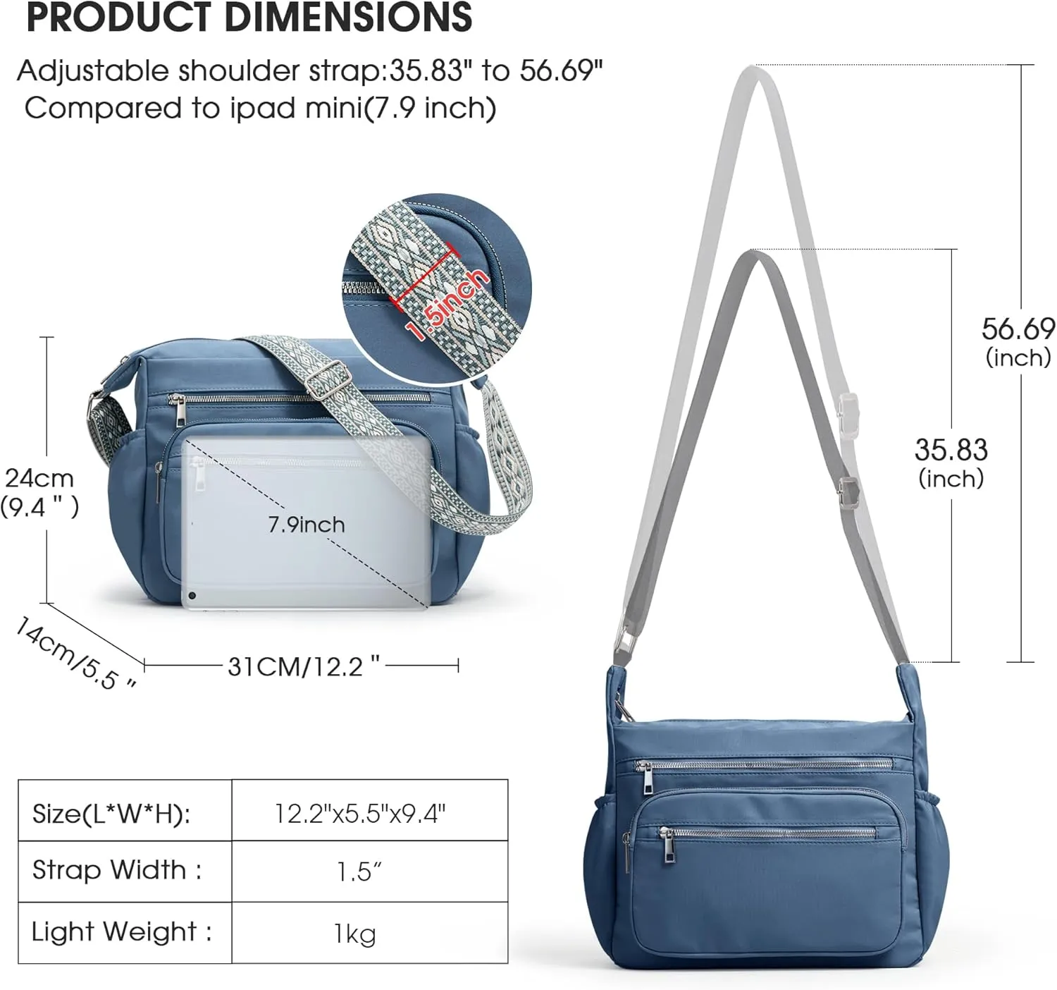 Fancy Forest Tote Bag for Women - Shoulder Handbag Bag with Multiple Pockets, Crossbody Purse for Ladies' Travel, Work
