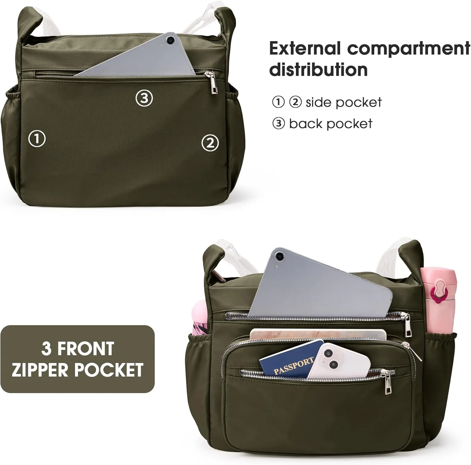 Fancy Forest Tote Bag for Women - Shoulder Handbag Bag with Multiple Pockets, Crossbody Purse for Ladies' Travel, Work