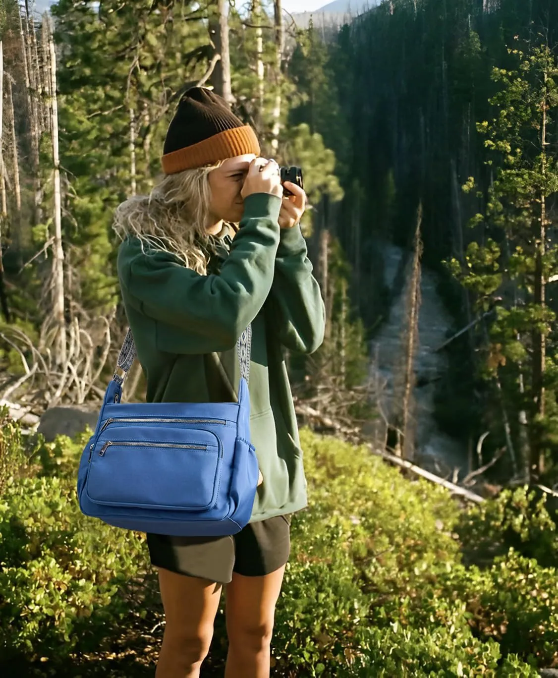 Fancy Forest Tote Bag for Women - Shoulder Handbag Bag with Multiple Pockets, Crossbody Purse for Ladies' Travel, Work