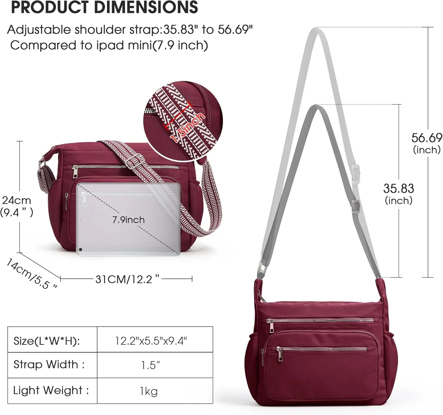 Fancy Forest Tote Bag for Women - Shoulder Handbag Bag with Multiple Pockets, Crossbody Purse for Ladies' Travel, Work